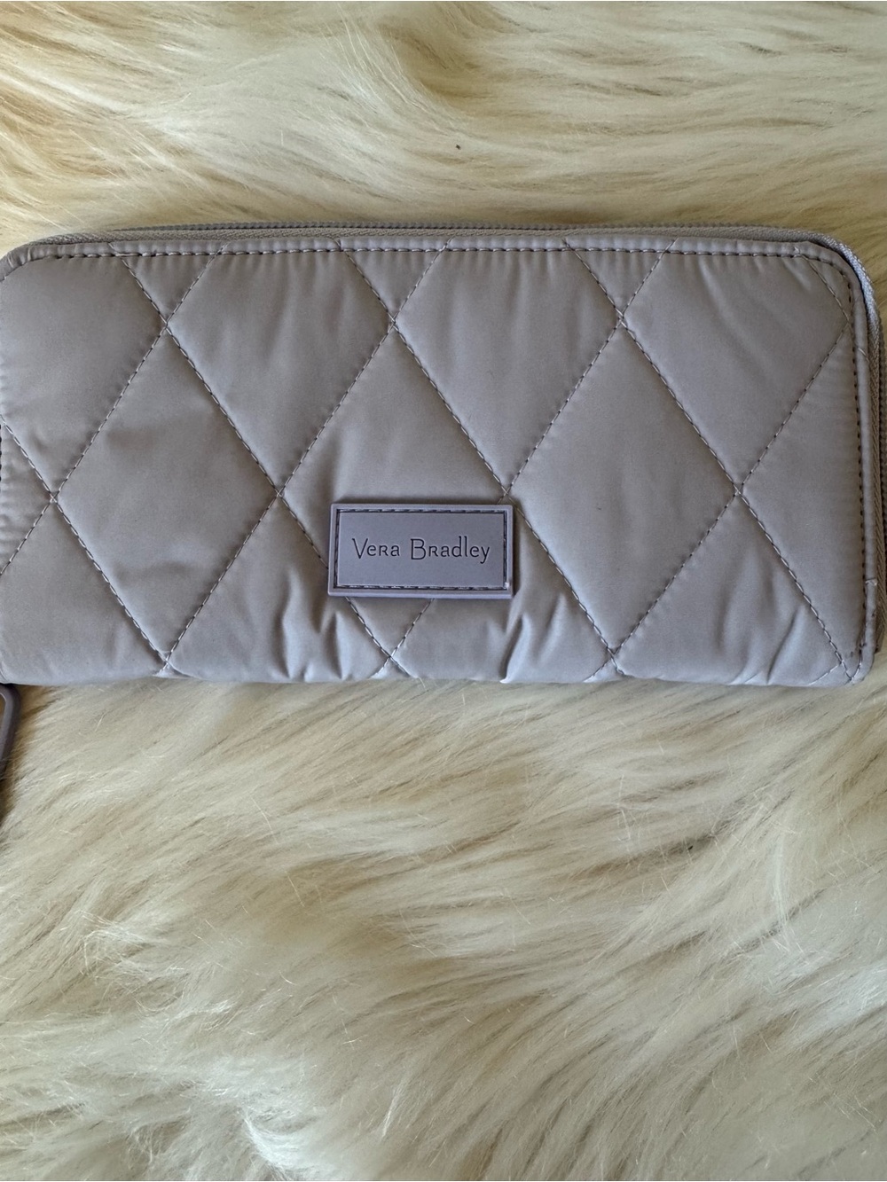 Vera Bradley Quilted Wristlet Wallet in Light Taupe - Picture 3 of 11